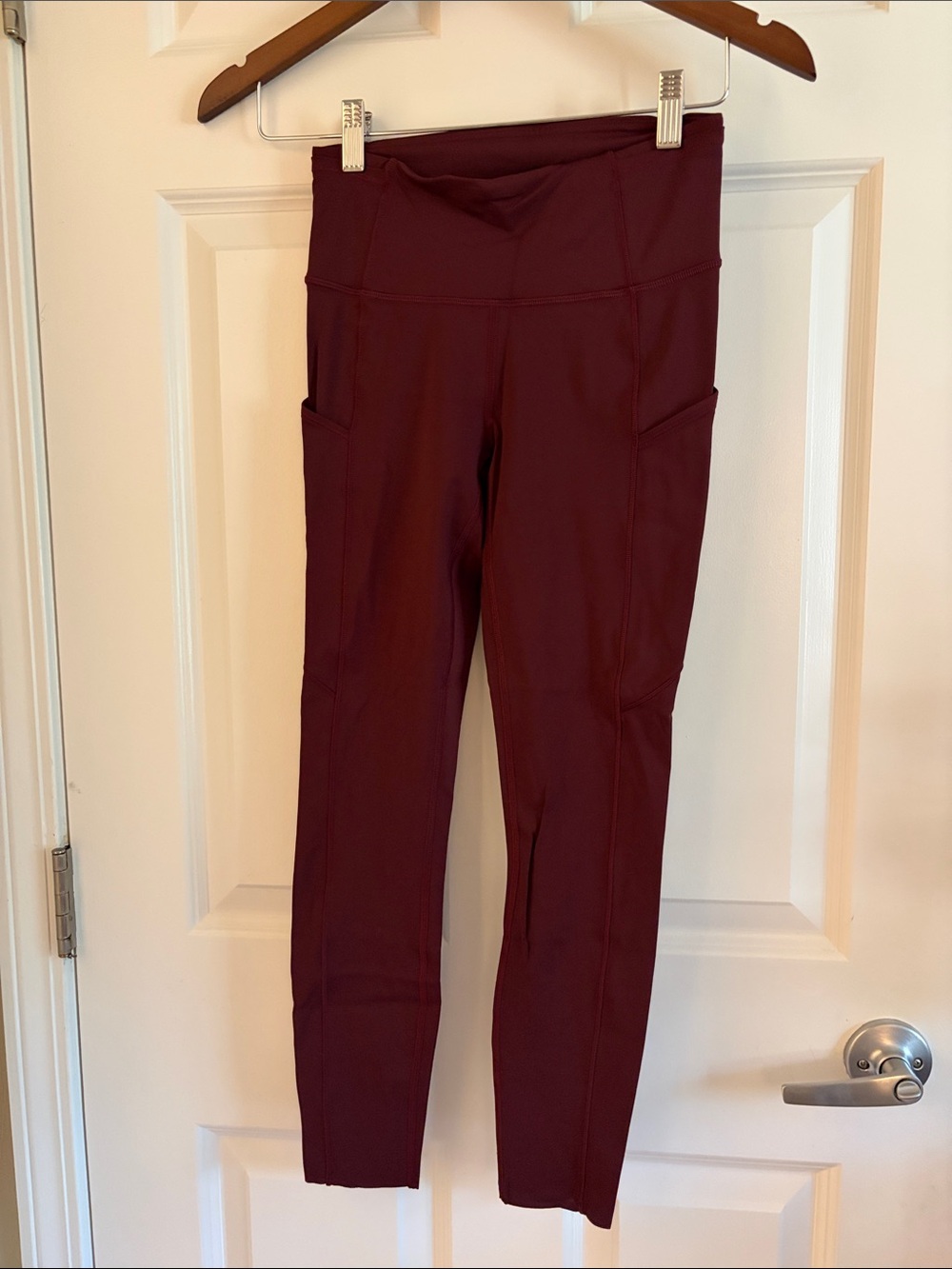 lululemon Fast & Free Burgundy High-Rise Pocket Leggings
